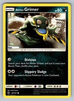 Alolan Grimer 83/147 Common Burning Shadows Pokemon Lightly Played