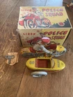 1950’s Marx Tin Litho Wind Up Police Motorcycle With Sidecar W/original Box -key