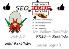Magnum SEO with Wiki Links, High PR , WEB 2.0 High PA DA etc, plus 30 days Ping.