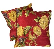 Dos Almohadas Cuadradas Florales Rojas, Cojín Decorativo Personalizado - Precioso