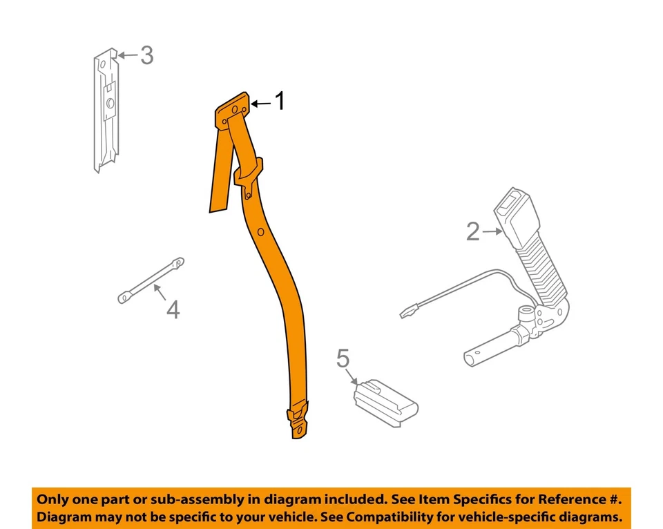 Used Front Right Seat Belt Front fits: 2006 Land rover Range rover bucket seat p Foto 3 de 4
