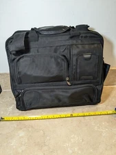 Delsey rolling carry-on brief, black, 2-wheel, exc.cond.