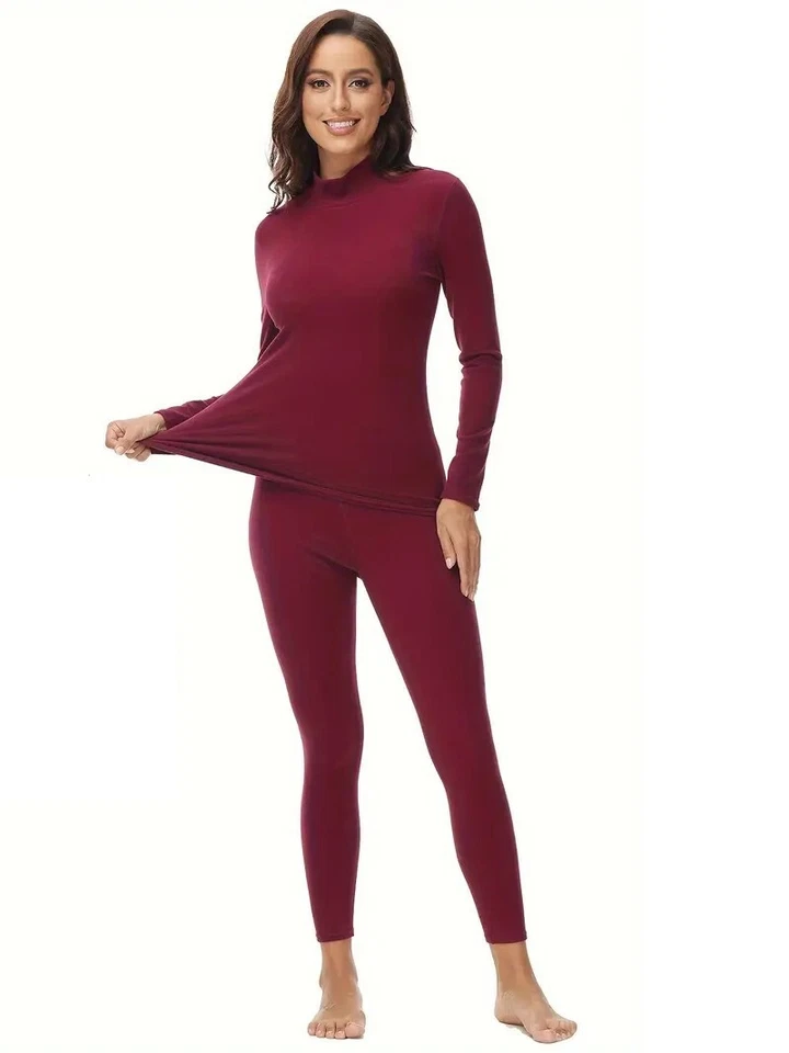 Conjunto de ropa interior térmica para mujer - talla mediana 10. Gris o Borgoña talla 12/14 Foto 2 de 4