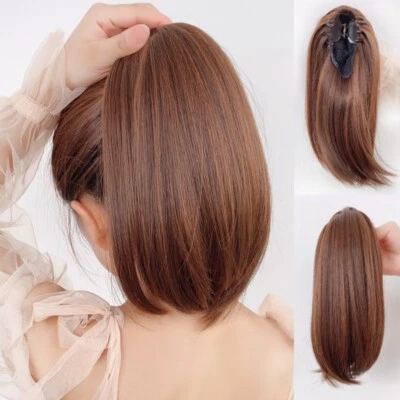 Short Ponytail Hairpiece Claw Clip On Flexible Messy Hair Extensions Soft UK