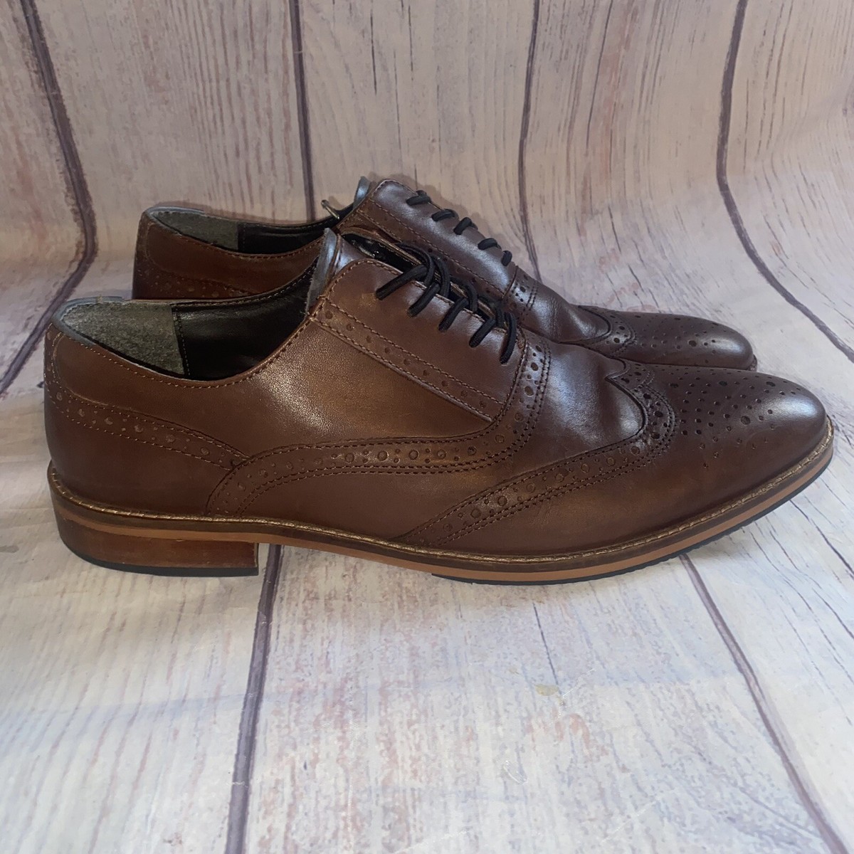  Brown Oxford Shoes ASOS Tan Brown Leather Lace up Oxfords | Mercari main image 3