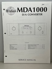 McIntosh MDA1000 Original Service Manual Free Shipping