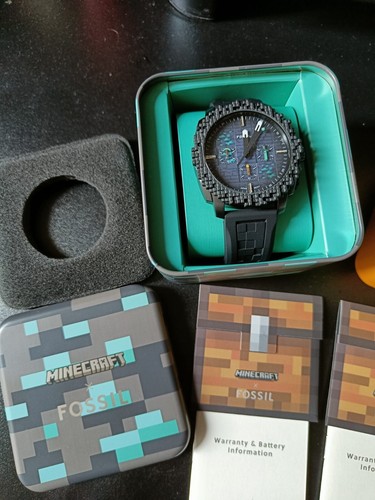 Cronografo orologio fossil x minecraft limited edition collezione completa - Foto 5 di 6