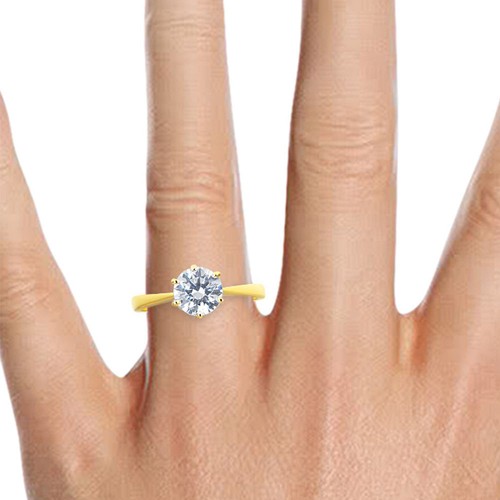 1/3 CT Solitaire Diamond Engagement Ring Round Cut I/VS2 14K White Gold - Picture 6 of 10