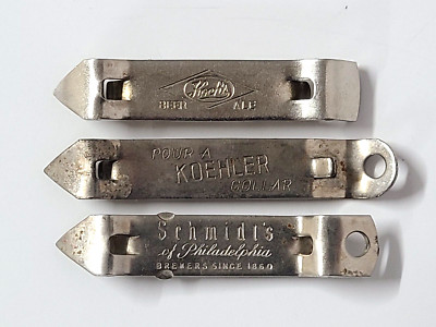 Vintage KOEHLER, SCHMIDT'S &, KOCH'S Beer Bottle & Can Openers - NICE!
