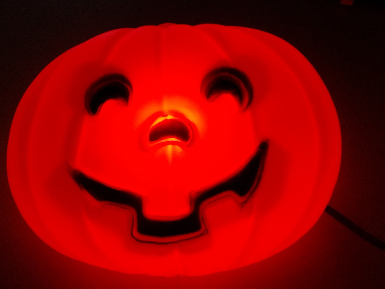 1970 Vintage Halloween Flat Lighted Blow Mold Blinky Pumpkin Jack O ...