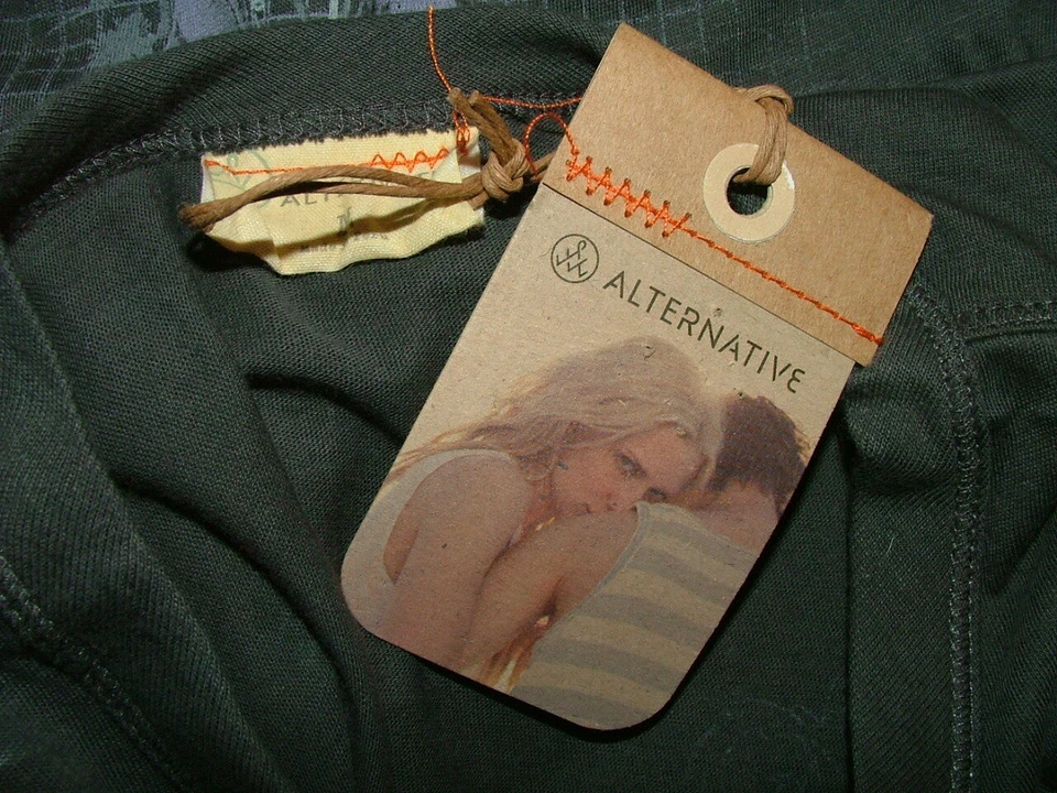 CAMISA INFORMAL ALTERNATIVA NUEVA CONT TALLA L 100% ALGODÓN CARBÓN GEOMÉTRICA #200 Foto 3 de 4