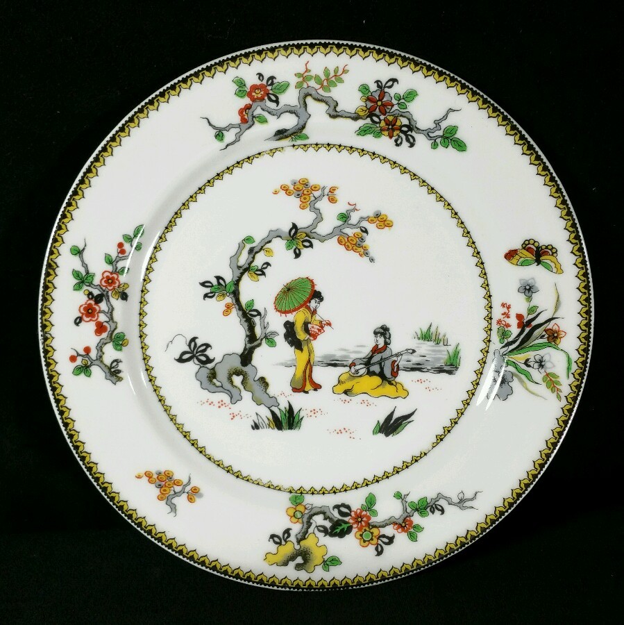 1910-1931 Frank Haviland Limoges Salad Plate Of Two Geishas HG