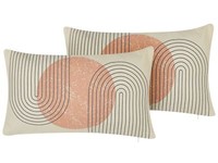 Dekokissen 2Er Set Geometrisches Muster Mehrfarbig 30 X 50 Cm Gerbera