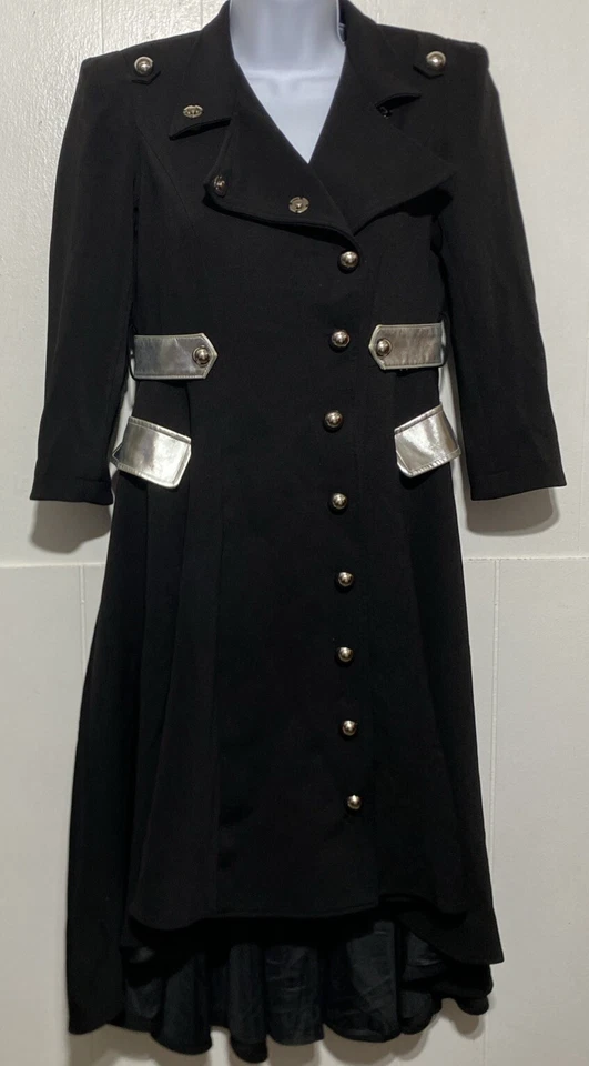 Gail McInnis хора костюм платье пальто двубортный черный серебряный высокий низкий кромки - Изображение 3 из 4