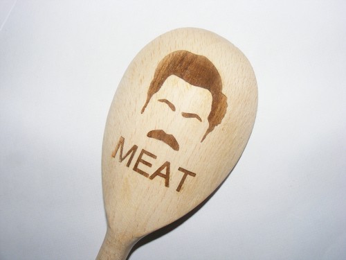 NEW RON SWANSON PARKS & RECREATION INSPIRED WOODEN BAKING SPOON FAN GIFT IDEA. - Picture 8 of 12