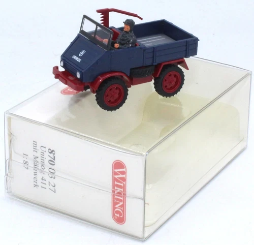 Wiking 870 03 27 MB Unimog U 411 mit Mähwerk OVP 1:87 #4