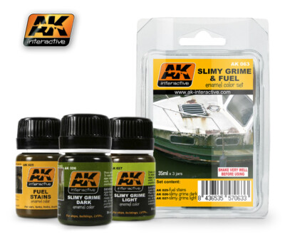 Slimy Grime Und Kraftstoff Emaille Farbset AK-0063 AK INTERACTIVE