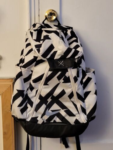 Nike Elite Quad Zip System Hoops Backpack Bag White Black  - Picture 1 of 5