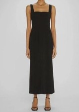 1390 Lela Rose Women's Black Square Neck Sleeveless Dress Size 2