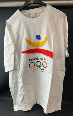 Vintage Massana 1992 Barcelona Olympics Logo Size XXL White T-Shirt