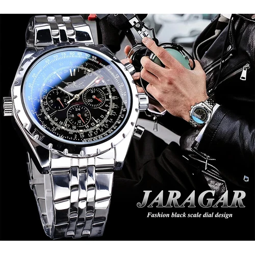 Reloj Cronógrafo Acero JARAGAR Hombre Automático Acero Inoxidable - Imagen 4 de 8