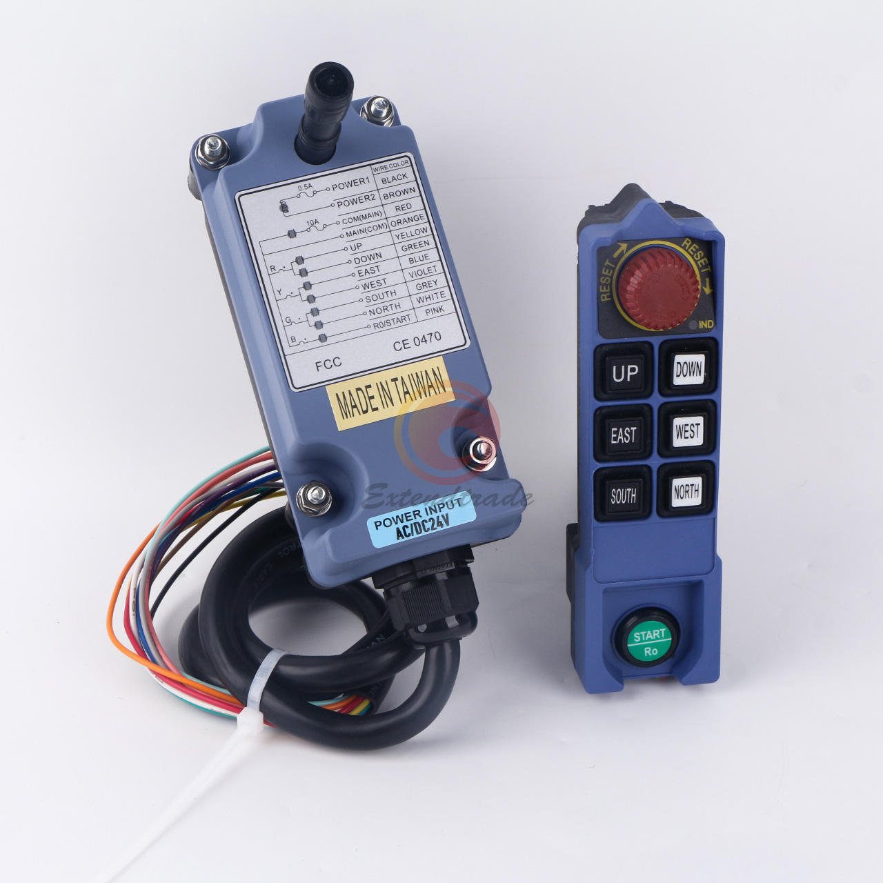 SAGA1-L8B 1 Receiver + 1 Transmitter DC24V Crane Wireless Remote Controller New