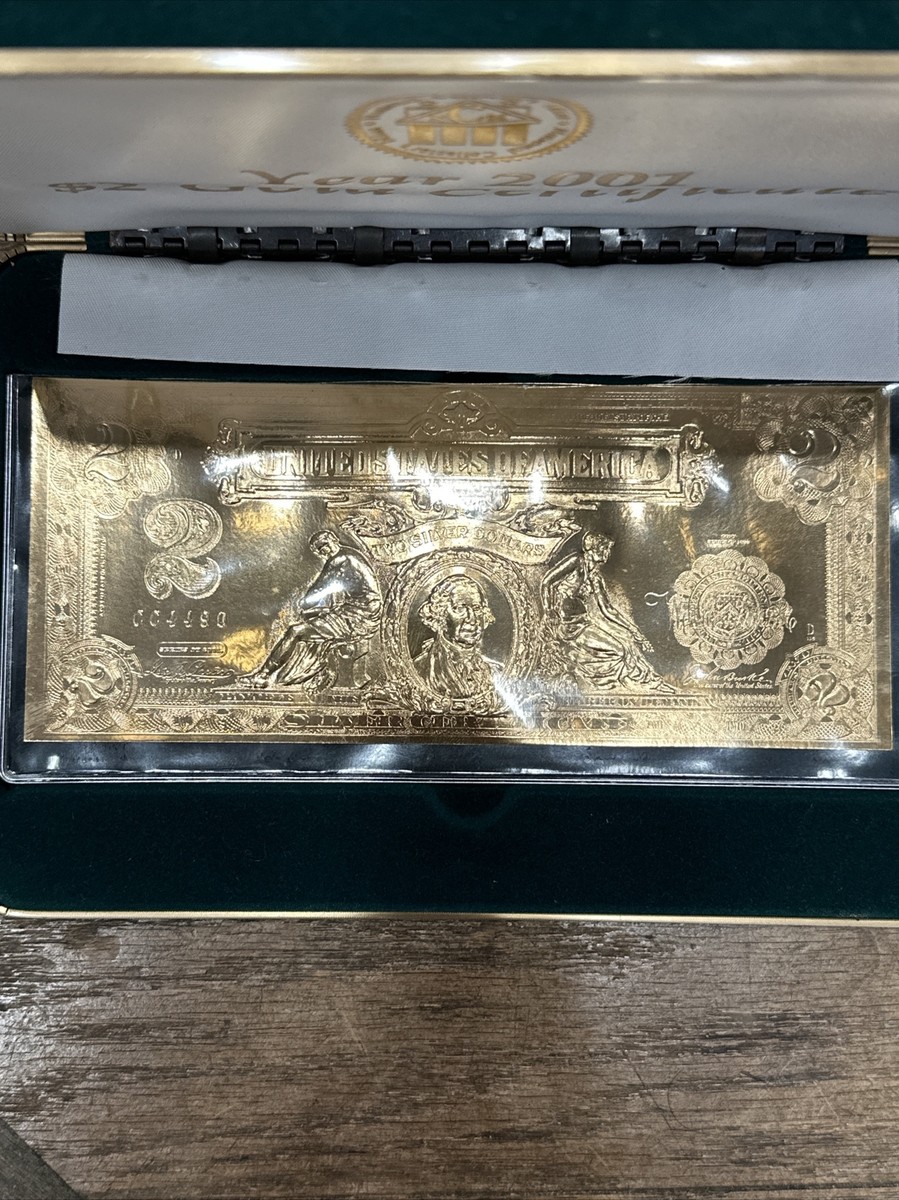 2001 National Collectors Mint 24 Kt Gold Leaf $2 Note 1899