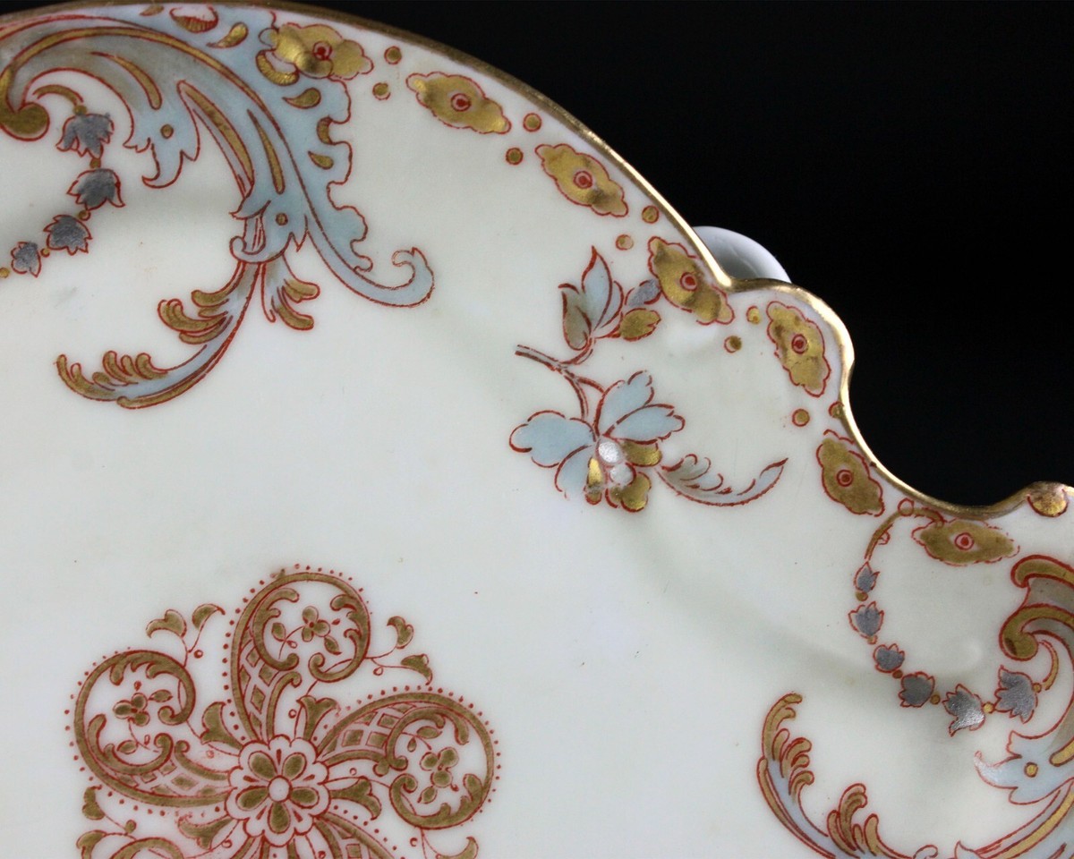 Haviland Limoges Gold Silver & Blue Floral and Scrolls Pin Haviland Limoges Gold Silver & Blue Floral and Scrolls Pin