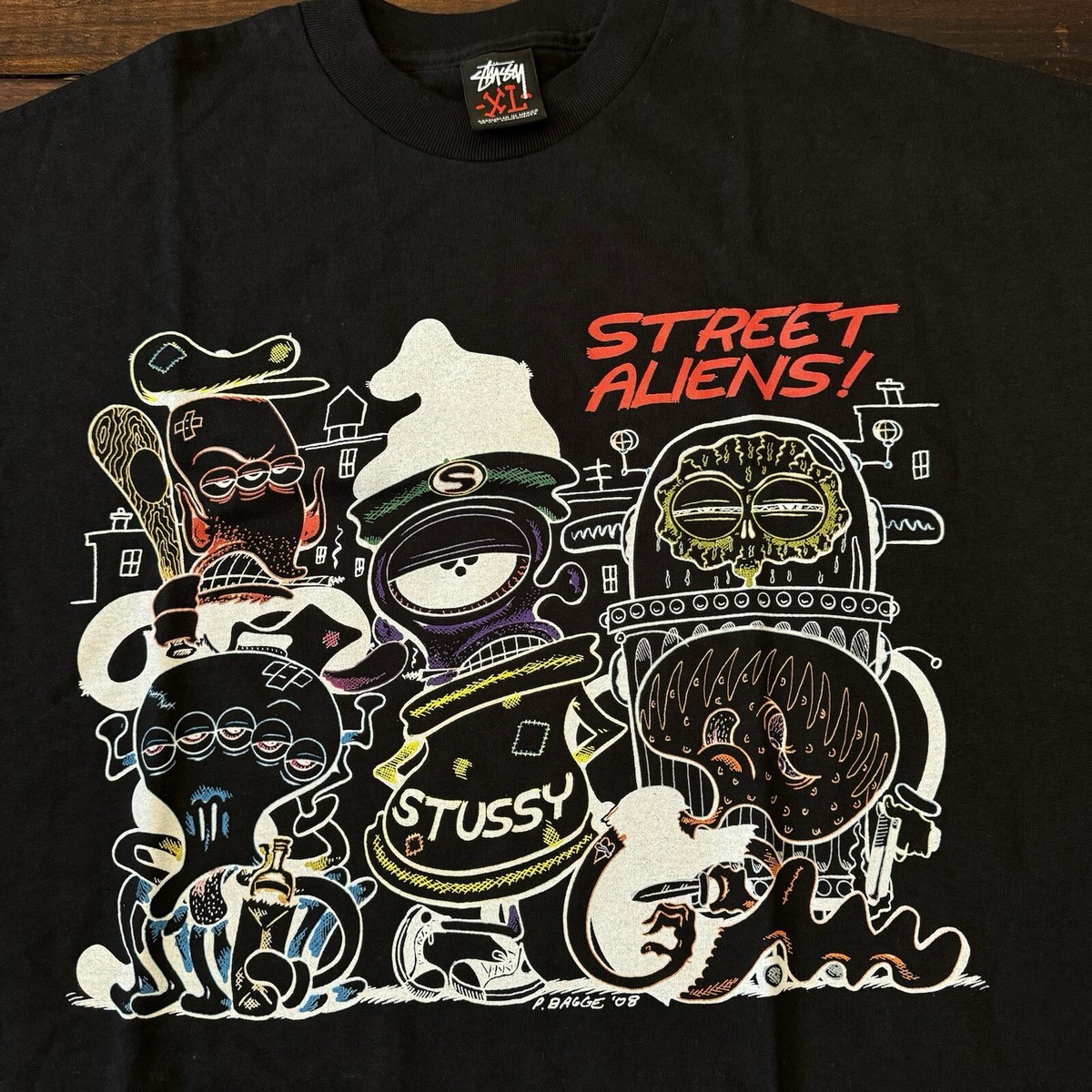 Vintage Stussy x Peter Bagge Cartoonist Street Aliens Tee (2008
