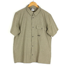 JACK WOLFSKIN Men's Shirt Size L Short Sleeve Green Polyester
