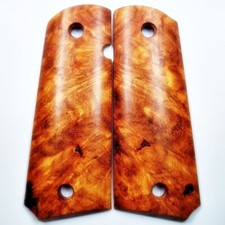 New COLT 1911 Full Size KIMBER Exotic Afzelia Burl Wood Grips Handcraft 155