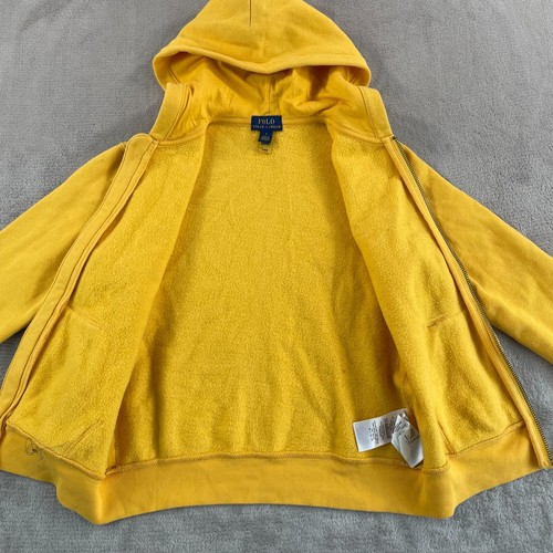 Polo Ralph Lauren Hoodie Kids 7 Gold Full Zip Spell Out Logo Athletic 1967 - Picture 4 of 9