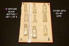 Vintage Tiny Glass Bottles: Set 1 of 8 / Clear