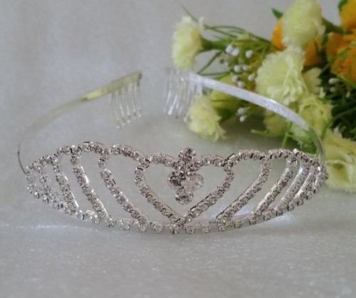 Wedding Bridal Tiara Bridesmaid Rhinestone Crystal Headband Prom Crown Headpiece - Picture 10 of 14