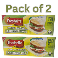 Freshrite Sandwich Bags, BPA-Free, Fold-Top, 6 1/4 x 5 1/2 inches, 150 Bags 2pk