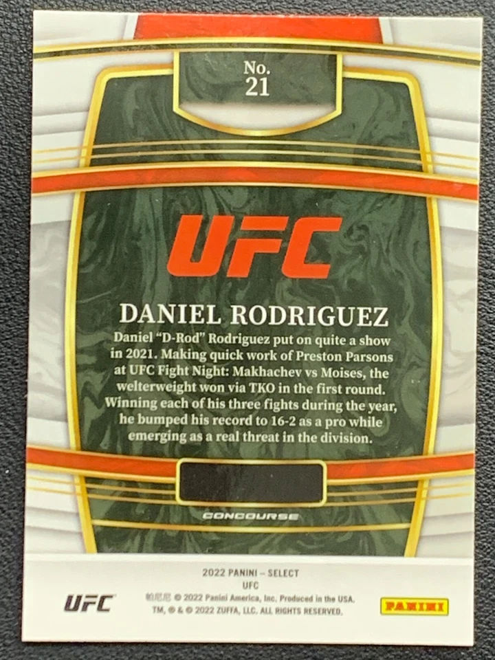 Daniel Rodriguez 21 Blue Select UFC 2022 Panini - Image 2 of 4