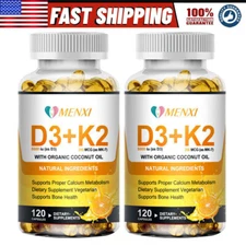 2×Vitamin K2 (MK7) with D3 5000 IU Supplement, BioPerine Capsules, Immune Health