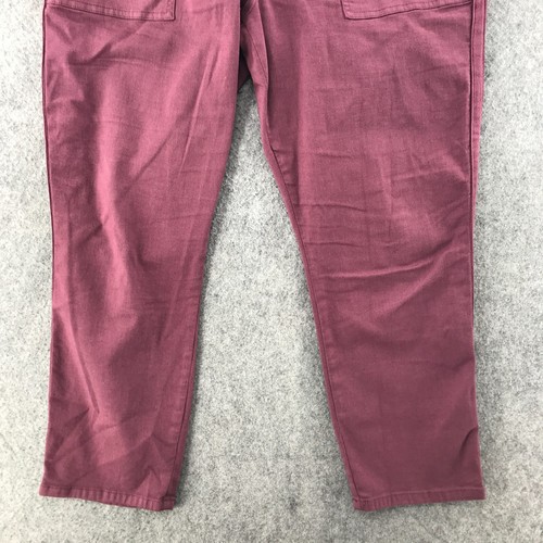 Cosmic Blue Love Pants Womens Sz 33" Waist Burgundy Utility Crop Casual Stretch - 第 4/13 張圖片