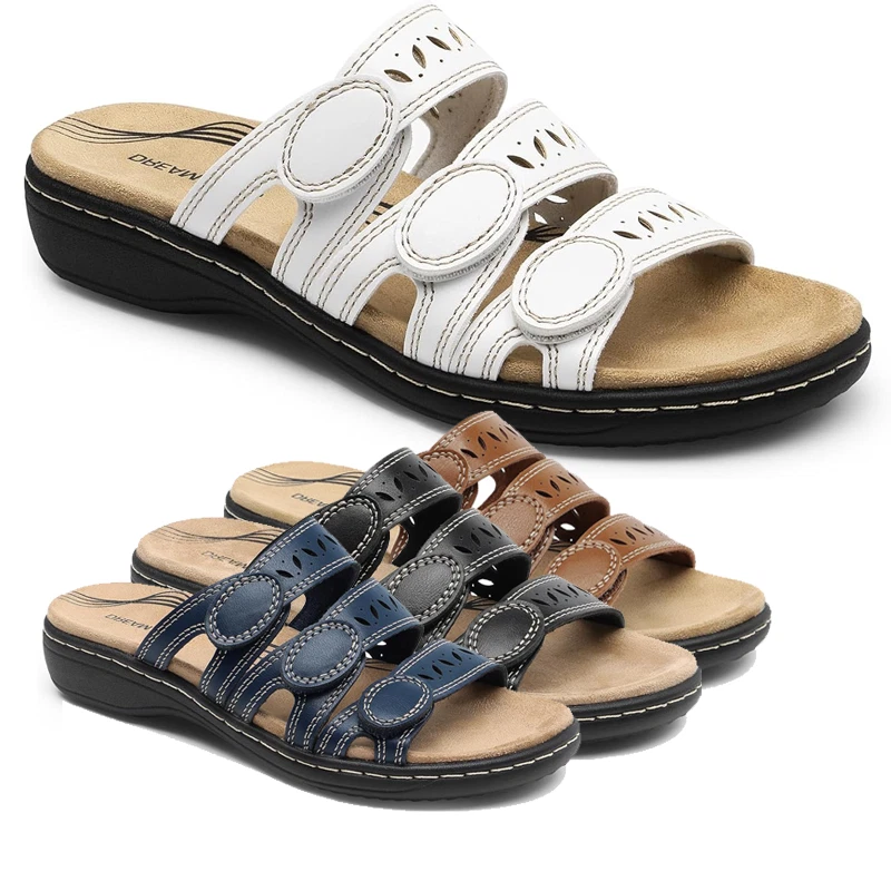 Women Slide Sandals Comfortable Arch Support Casual Walking Flat Sandals