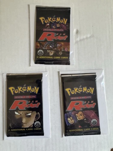 Team Rocket 1st Edition Booster Packs Sealed X3