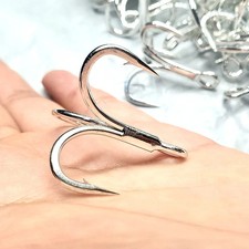 5PCS 6066-5X-NP Bright Tin Treble Hook 6066-5X-CB Triple Fishing Hooks 1