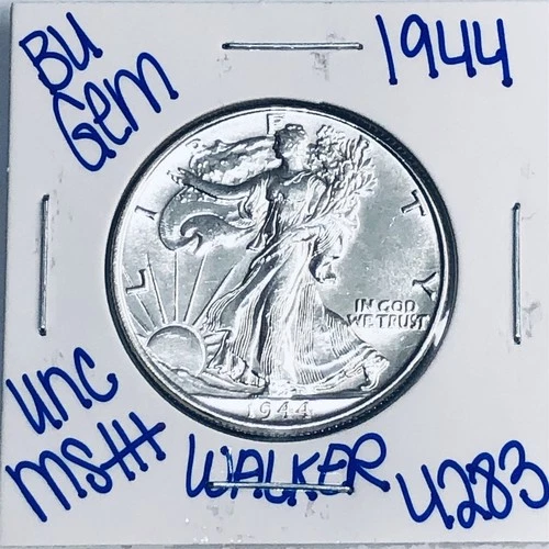 1944 BU UNCIRCULATED WALKING LIBERTY SILVER HALF DOLLAR AUTHENTIC U.S. MINT 4283