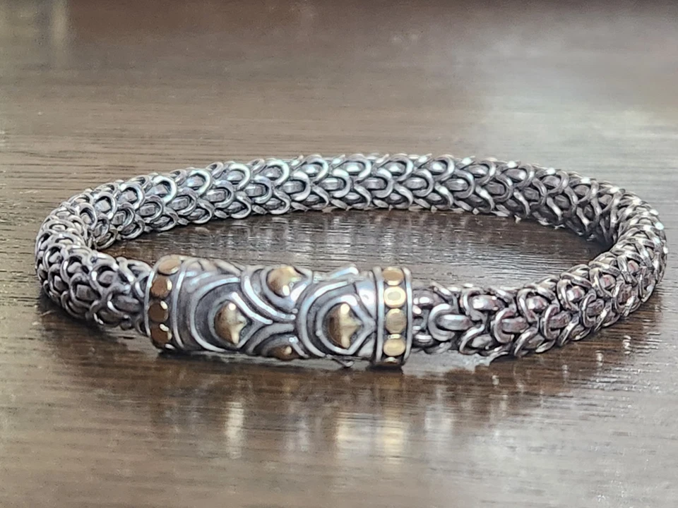 Brazalete escalas John Hardy Legend Naga Dragon - plata de ley - oro de 18 quilates - 7,5" Foto 4 de 4