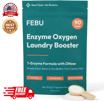 Enzyme Oxygen Laundry Booster | 7-Enzymes Including DNase | Odor Eliminator