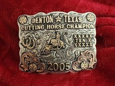 Rodeo  2005  X Treme Cutting Horse Champion Trophy Buckle  Denton Texas  Rare  X16