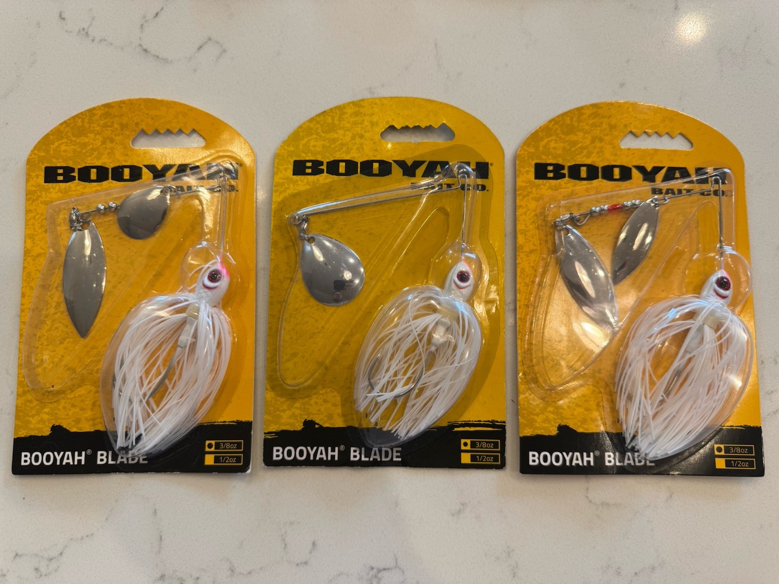 Booyah Buzz & Blade Buzzbait Spinnerbait Lures White Silver 1/4-5/8 oz Lot - Image 3