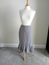 Ladies Kaleidoscope Black White Houndstooth Mermaid Hem Midi Skirt BNWT 14