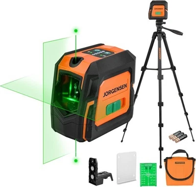 JORGENSEN 100 FT Self Leveling Point Cross Line Laser Leveler Tool with Tripod - Image 1 of 4