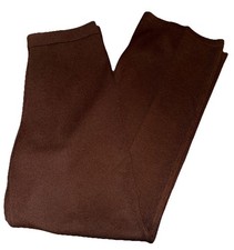 St John Collection Brown Wool Knit Pull On High Waist Wide Leg Trousers 10