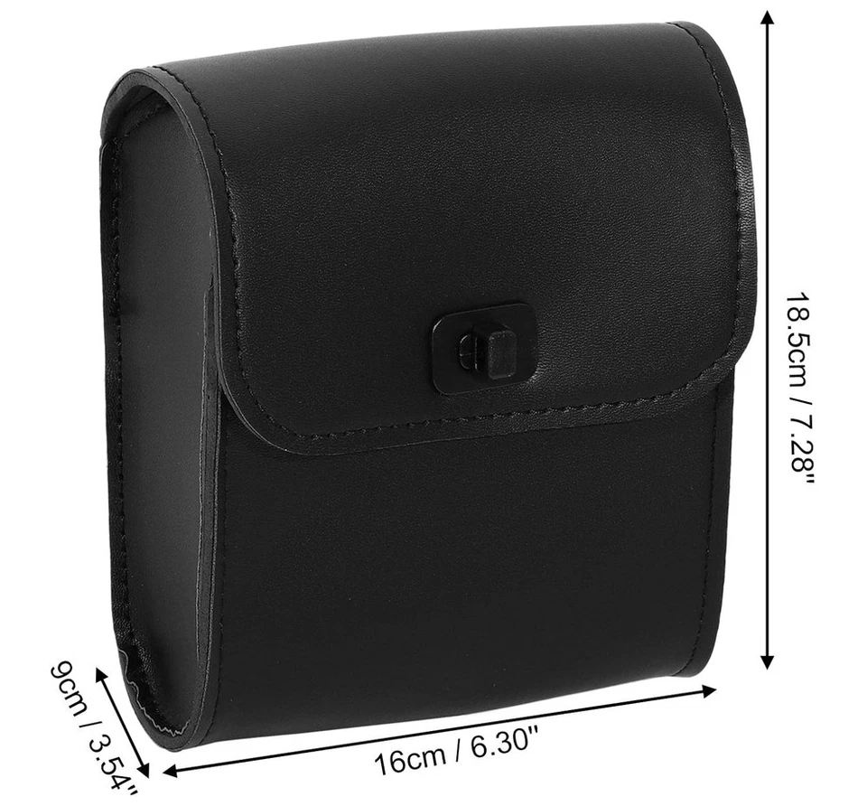 2X Universal Motorcycle Pouch Front Fork Sissy Bar Saddle Side Tool Bag Leather - Image 2 of 4